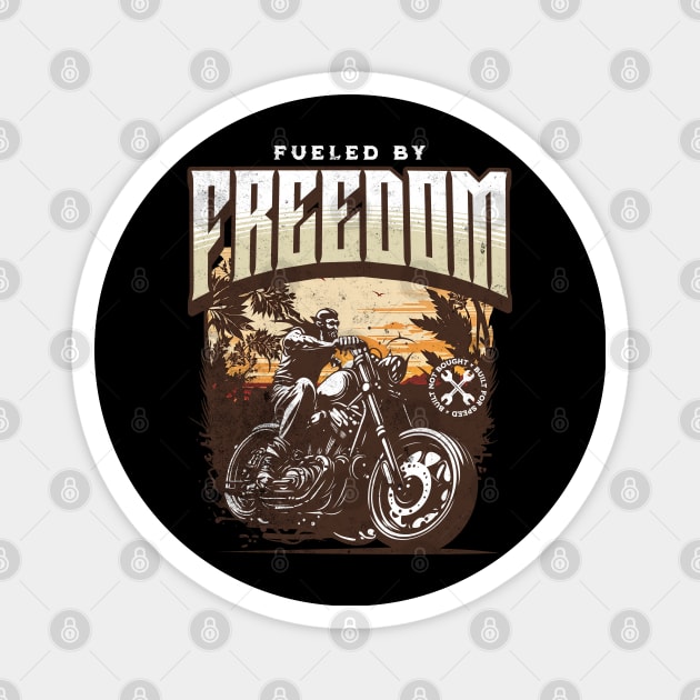 Fueled By Freedom Motorcycle Lover Magnet by DetourShirts